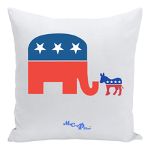 Load image into Gallery viewer, Elephant vs Donkey Pillow