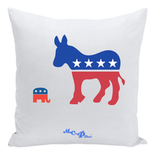Load image into Gallery viewer, Donkey vs Elephant Pillow